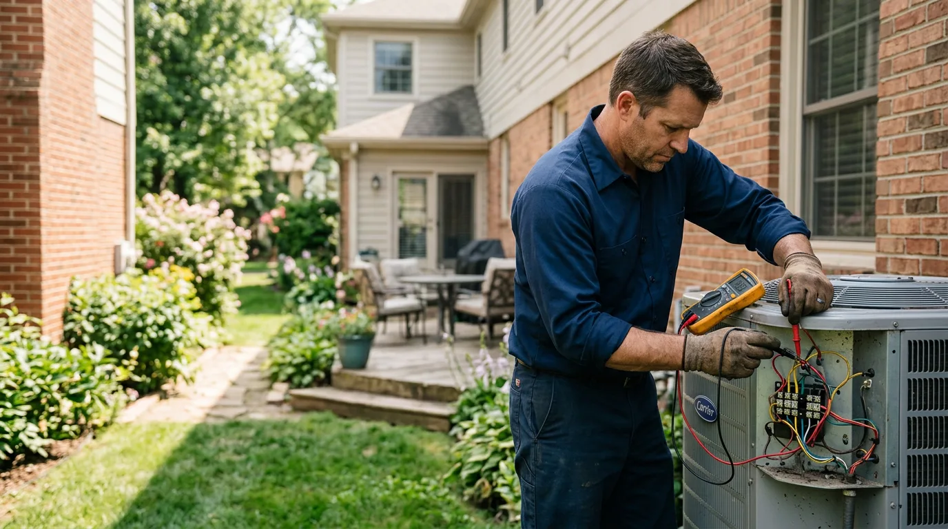 HVAC technician working near Franktown, VA